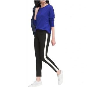 Banana Republic Black Sloan Pants with White Strips in size 2